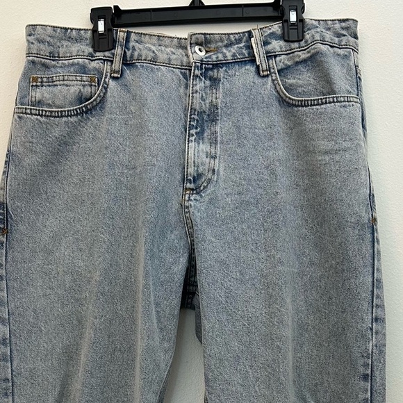 ASOS Collusion x005 Straight Leg Light Mineral Blue Wash Mom Jeans - Picture 2 of 12
